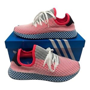Adidas‎ Deerupt Runner Running Shoes Mens 9.5 Solar Red/Bluebird Sneakers CQ2624